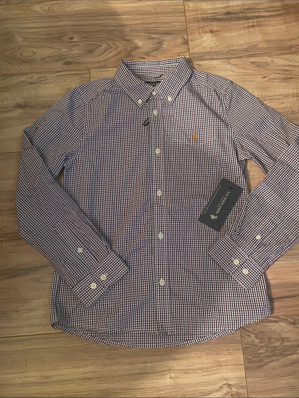 U.S. Polo Assn. Navy and Red Gingham Button-Down Shirt